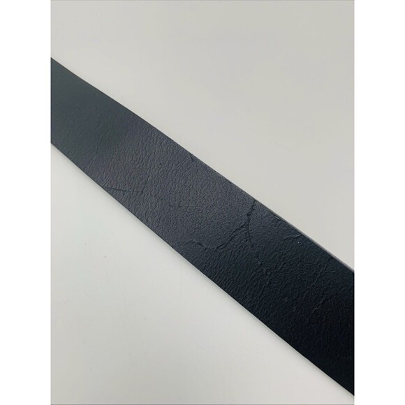 Mens Leather Belt Black Size 46-48 Full Grain Leather Nickel Hardware - Picture 10 of 10
